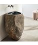 Νιπτήρας Επιδαπέδιος Ø40-75xH90cm Φυσική Πέτρα  Fossil Vero Riverstone Black RP90