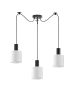 SE21-BL-4-BL3-SH1 ADEPT TUBE Black Pendant White Fabric Shade+ HOMELIGHTING 77-8507