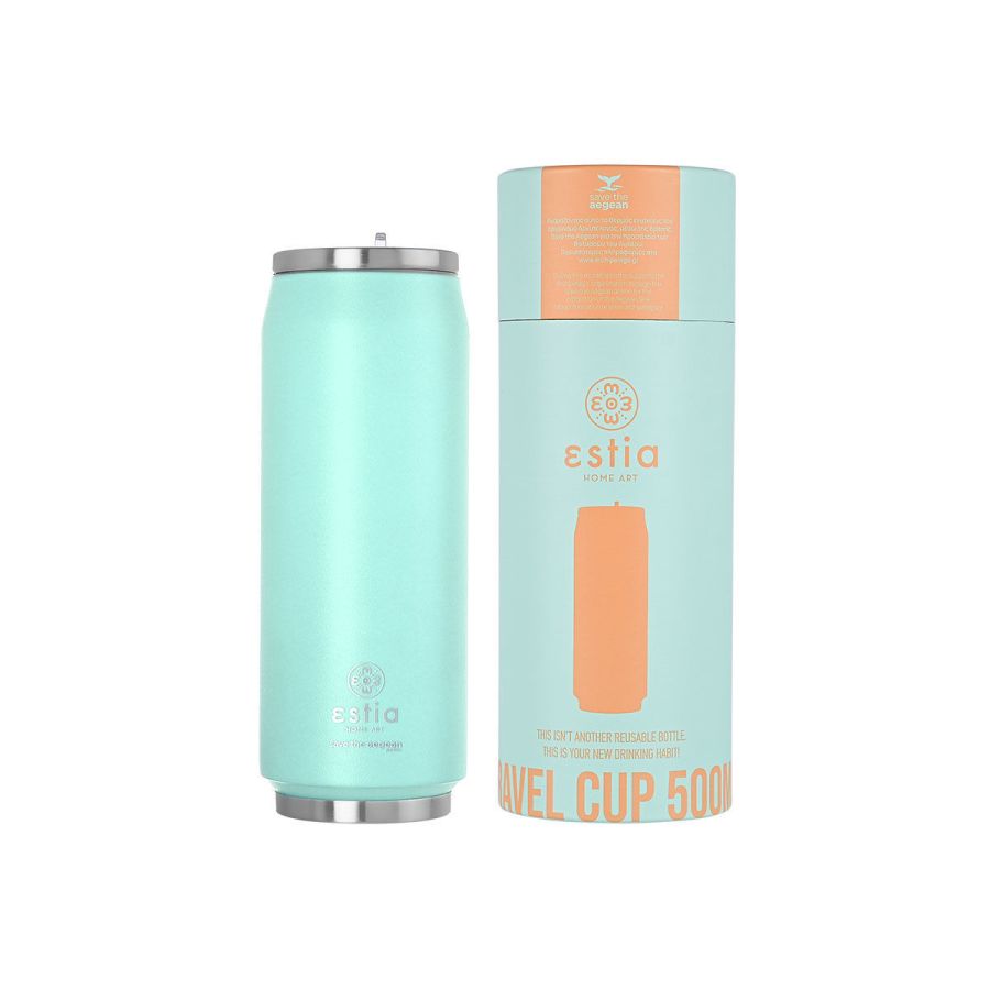 ESTIA ΘΕΡΜΟΣ TRAVEL CUP SAVE THE AEGEAN 500ml BERMUDA GREEN 01-9786