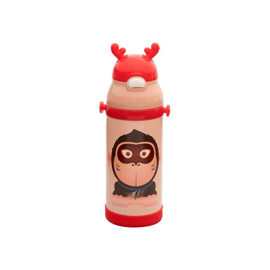 Θερμός Παιδικό Ανοξείδωτο 350ml Animals Gorilla Red Estia Home Art 01-10966