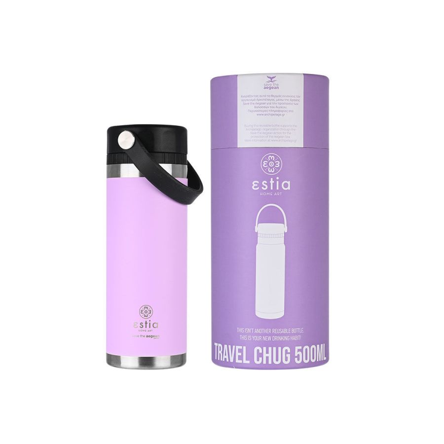 Θερμός Travel Chug Save the Aegean 500ml Lavender Purple Estia Home Art 01-17767