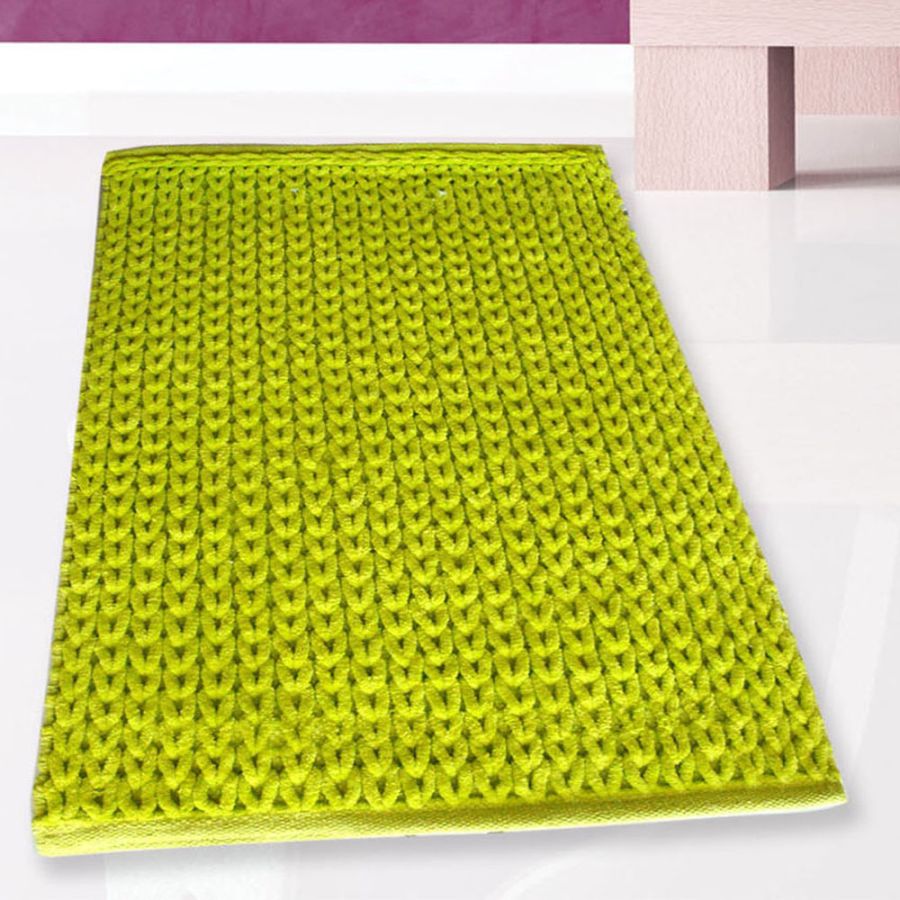 Πατάκι Μπάνιου Λαχανί 50x80cm #2335 Cotton Chenille San Lorentzo 1509LIME