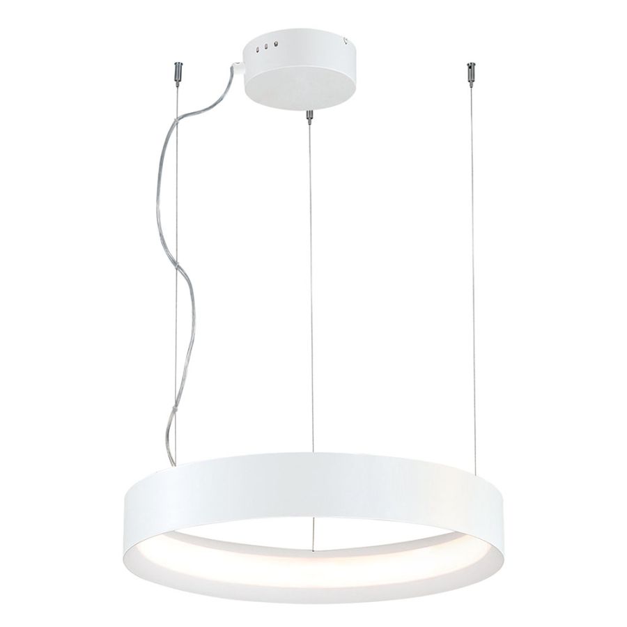 Φωτιστικό Κρεμαστό Ø38 cm Led 33w 2475lm 3000K Γωνία Φωτισμού 80°  Μέταλλο Λευκό Viokef Verdi 4193900