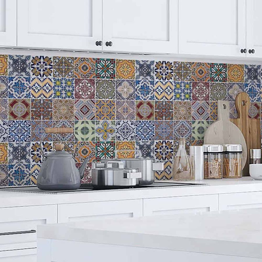 Azulejos XL πλάτη προστασίας τοίχων κουζίνας και μπάνιου 67602 Ango