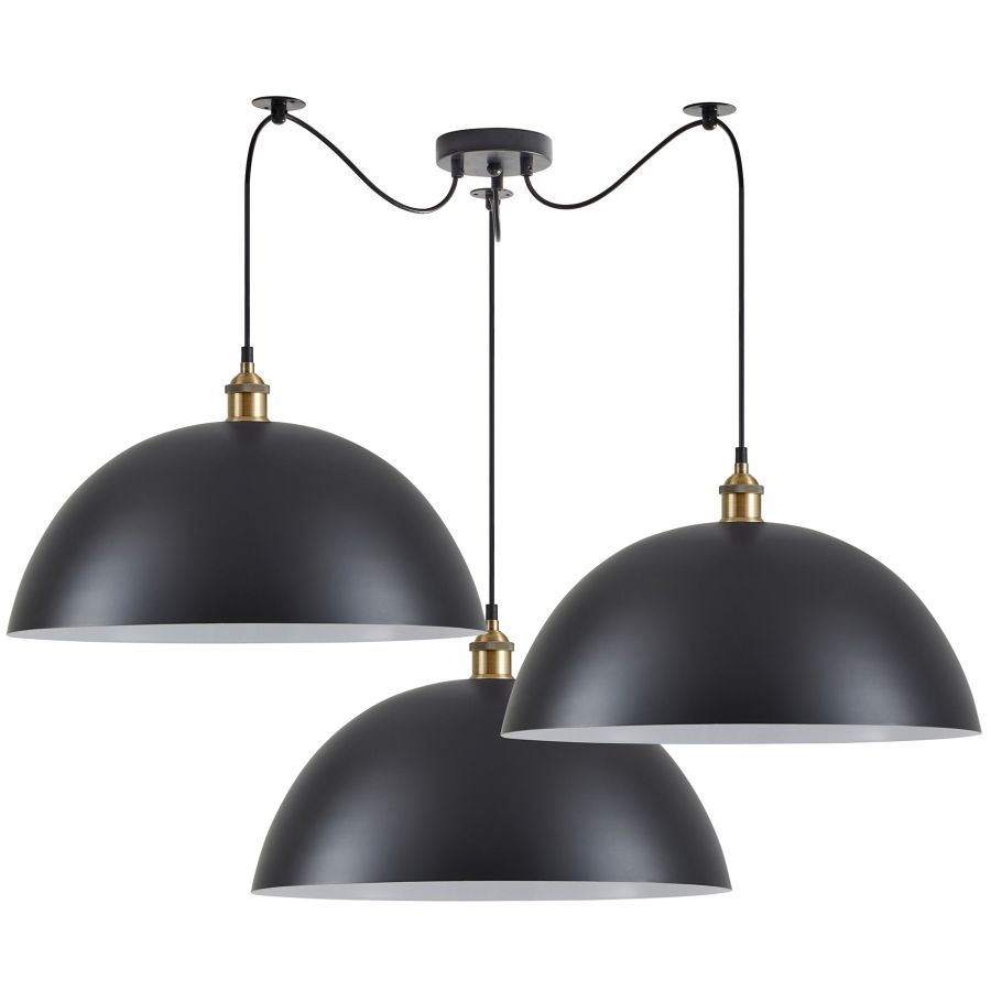 SE21-BR-10-BL3-MS50 MAGNUM Bronze Metal Pendant Black Shade with Black Fabric Cable+ HOMELIGHTING 77-8701