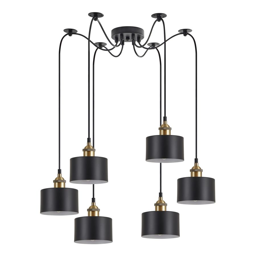 SE21-BR-10-BL6-MS1 MAGNUM BRONZE Black Metal Shade Pendant+ HOMELIGHTING 77-8761