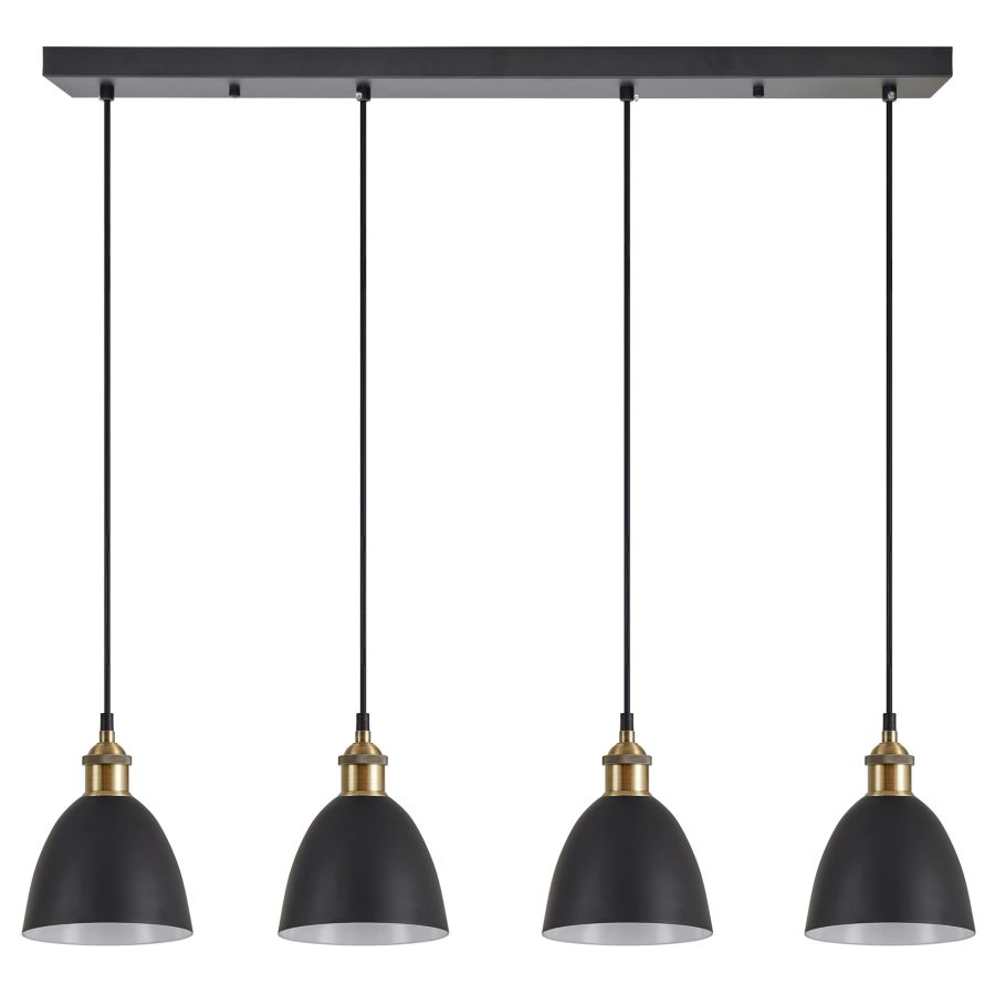 SE21-BR-10-4BL-MS2 MAGNUM BRONZE Black Metal Shade Pendant+ HOMELIGHTING 77-8773