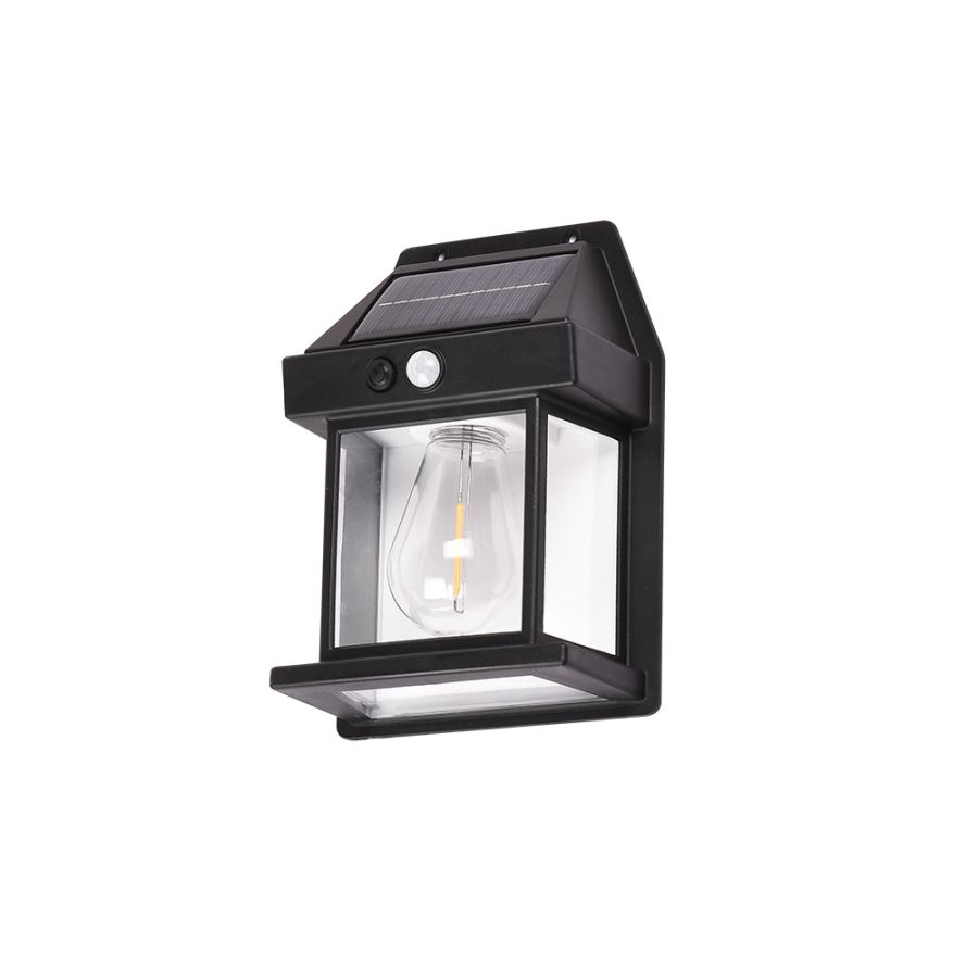 Απλίκα Επίτοιχη Ηλιακή LED 10W 3CCT 3000-6000K 800lm Solar Wall Light Black Color it-Lighting Faber 80204411S