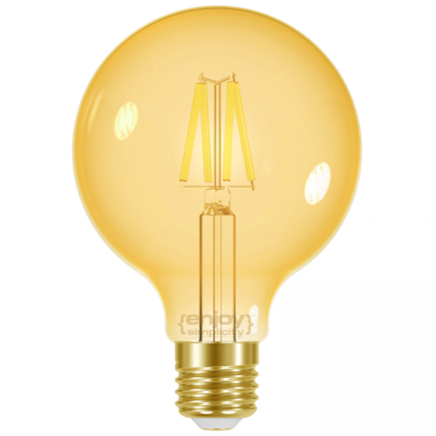 Λαμπτήρας Led Filament Amber Dimmable G95 E27 4,5w 2000K 320lm Ø95xH138mm Enjoy EL825908