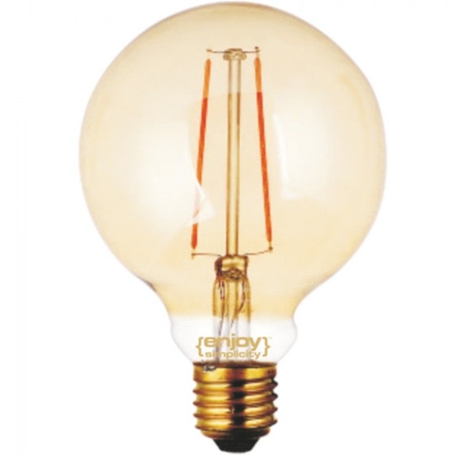 Λαμπτήρας Led Filament Amber Dimmable G95-2 E27  2,5w 2000K 200lm Ø95xH135mm Enjoy EL822110