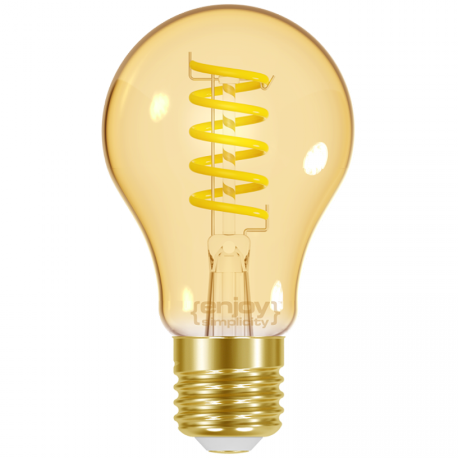 Λαμπτήρας Led Filament Amber Spiral A60 E27 4,8w 2000K 350lm Ø60xH105mm Enjoy EL825201