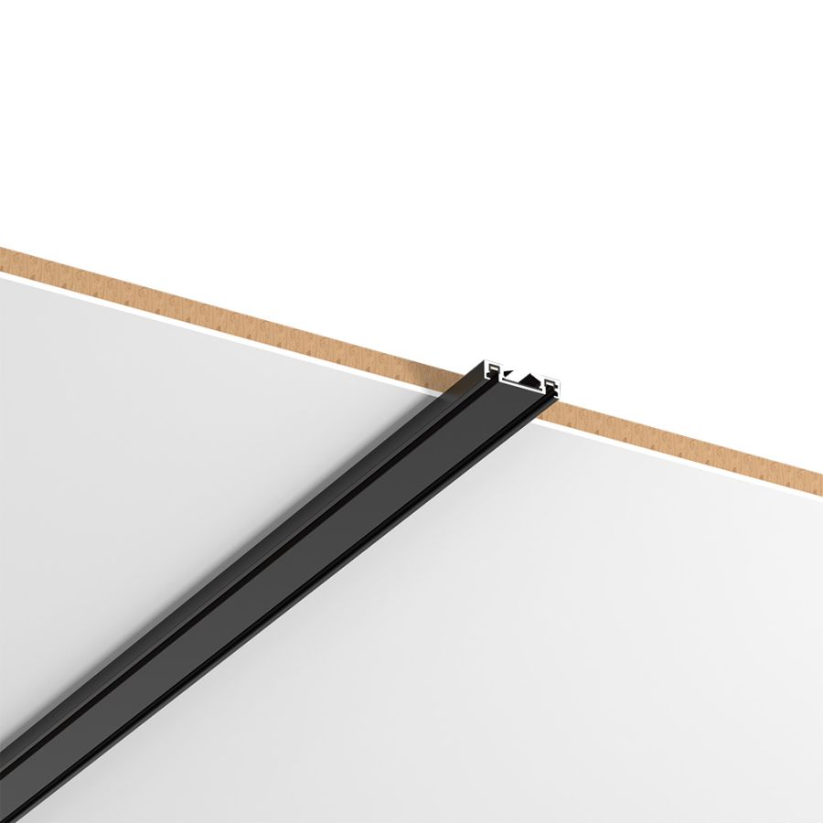 InLight Ultra-Thin μαγνητική ράγα σε μαύρη απόχρωση D:2m TR008-BL