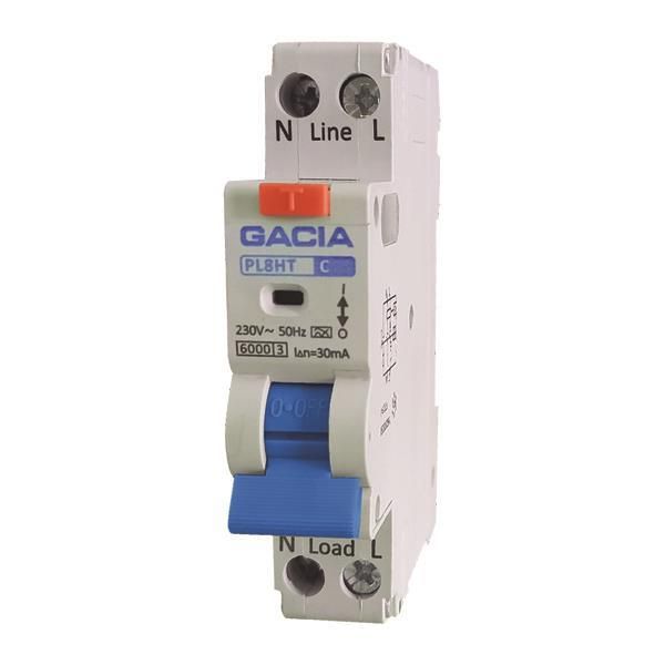 ΡΕΛΕ RCBO ΜΟΝΟΠΟΛΙΚΟ 16A 6KA 30mA 1+N GACIA TYPE B Eurolamp 500-43552