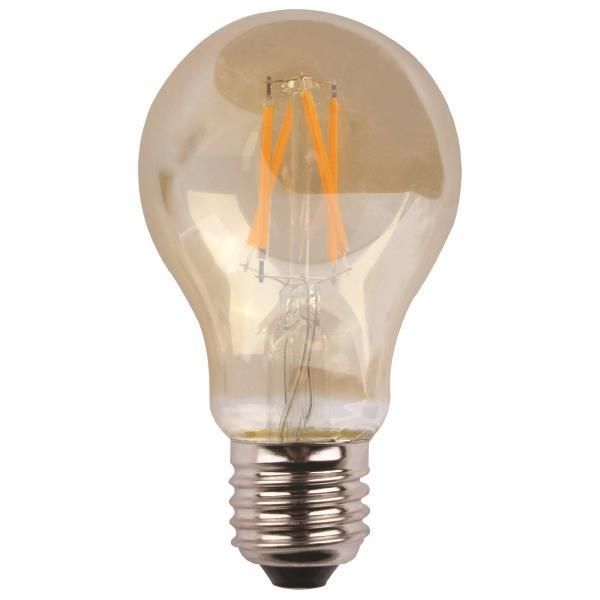 ΛΑΜΠΑ ΚΟΙΝΗ LED CROSSED FILAMENT 7W E27 2400K 220-240V GOLD GLASS DIMMABLE Eurolamp 147-78760