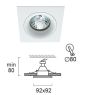 Σποτ Χωνευτό Τετράγωνο 92x92xmin 80mm 1xGU10 Αλουμίνιο Λευκό Viokef Tim 4182800