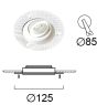 Σποτ Χωνευτό Στρογγυλό Trimless Ø125mm Κοπή Ø85mm 1xGU10 Λευκό Viokef Mask 4279700