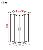 Καμπίνα Ντουζιέρας 87-89x87-89xH180cm., 2 σταθερά & 2 συρόμενα Κρύσταλλο Clear Starlet Corner Entry CS90T-100