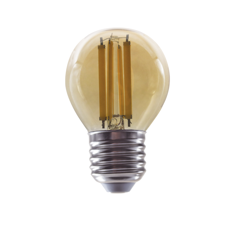 LED FILAMENT E27 STEP-DIM G45 AMBER 4W 2700K 230V AC 500LM RA80 ACA ALIN4WWAMSD