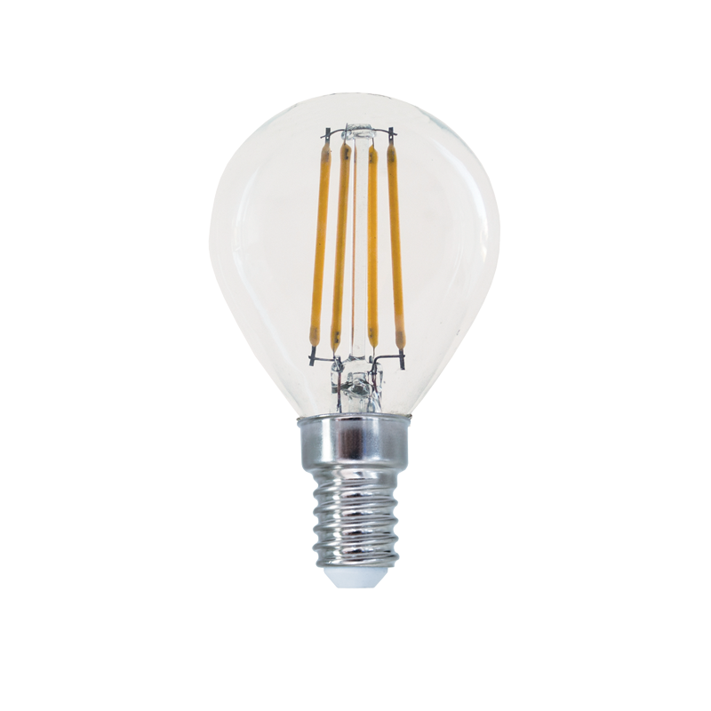 LED FILAMENT E14 G45 4W 4000K 230V AC 490LM RA80 ACA BOVA4NW