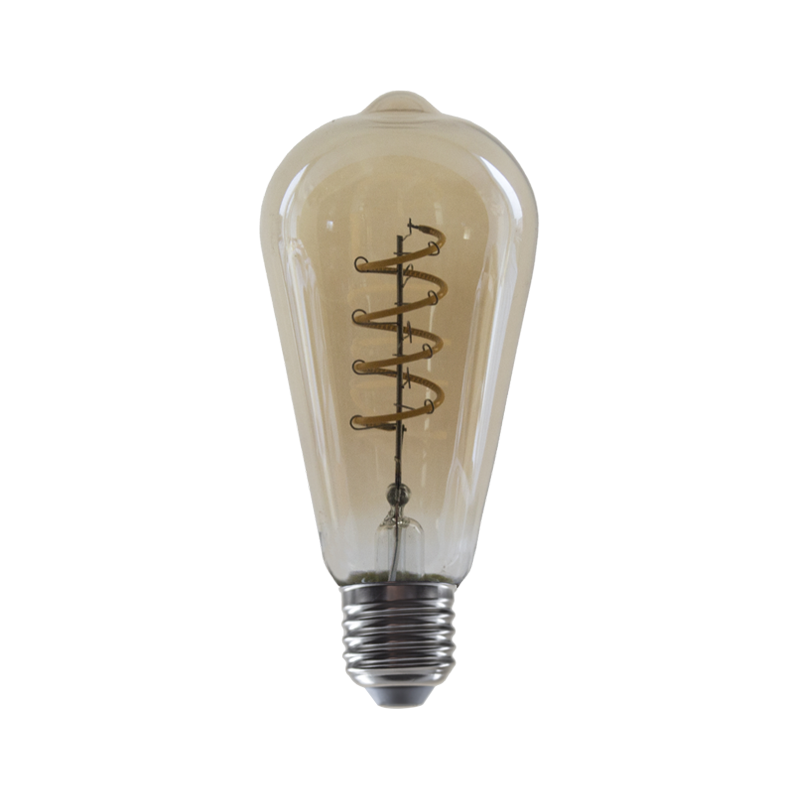 LED FILAMENT E27 DIM ST64 AMBER SPIRAL 4W 1800K 230V AC 270LM RA80 ACA CONDI4WWSDIMAM