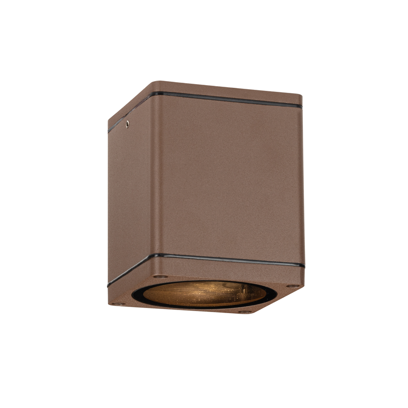 GU10  SQUARE CEILING LUMINAIRE 230V AC RUSTY IP65 GU10 MAX.35W ACA LG2401GU10R