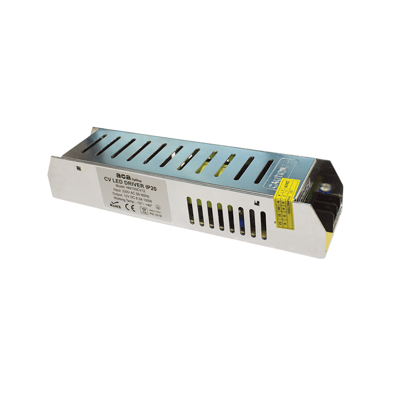 METAL CV LED DRIVER 100W 230V AC-12V DC 8.3A IP20 WITH TERMINAL ACA NM100CV12