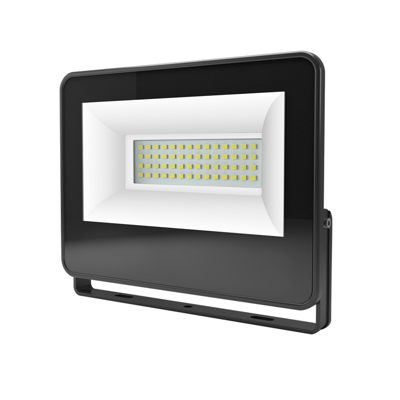 BLACK LED SMD FLOOD LUMINAIRE IP66 50W 3000K 5000Lm 230V AC RA80 ACA V5030