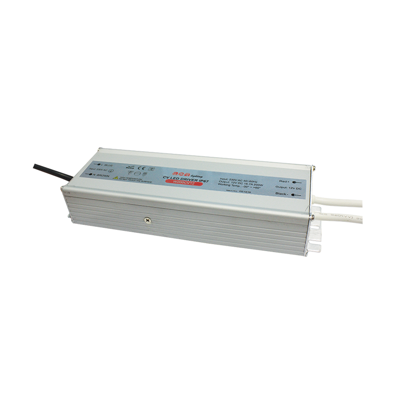 METAL CV LED DRIVER 200W 230V AC-12V DC 16.7A IP67 WITH CABLES ACA W200CV12