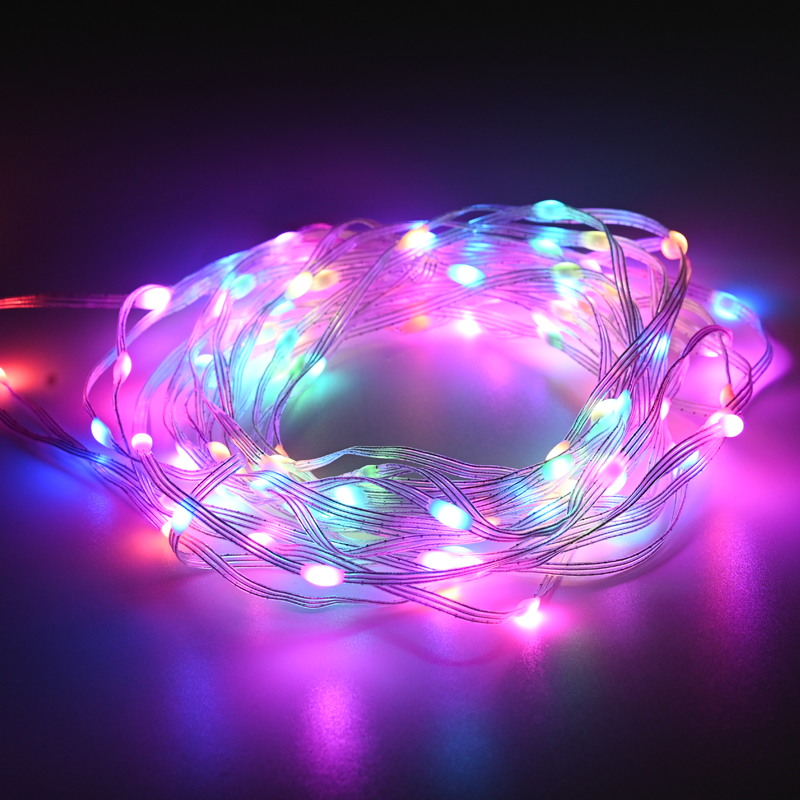 100RGB LED SMART STRING CONNECTABLE, 10m, USB, REMOTE&APP, IP44, 3m ΚΑΛΩΔ ΤΡΦ ACA X04100371