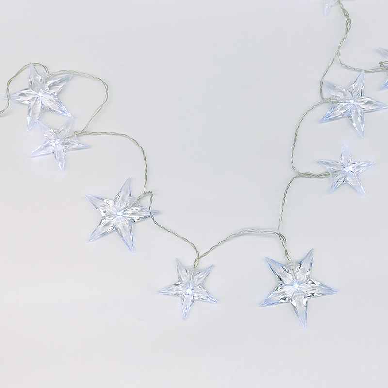 "PLASTIC BIG&MEDIUM STARS", 10 LED ΛΑΜΠ. ΣΕΙΡΑ ΜΠΑΤ. (3xAA), CW,IP20, 135+30cm, ΔΙΑΦ. ΚΑΛ. ΤΡΟΦ. ACA X061021242