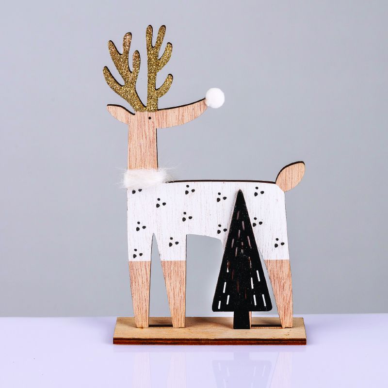 WOODEN DEER WITH TREE ΔΙΑΚΟΣΜΗΤΙΚΟ ΜΟΤΙΦ 20*4*12cm ACA X061966