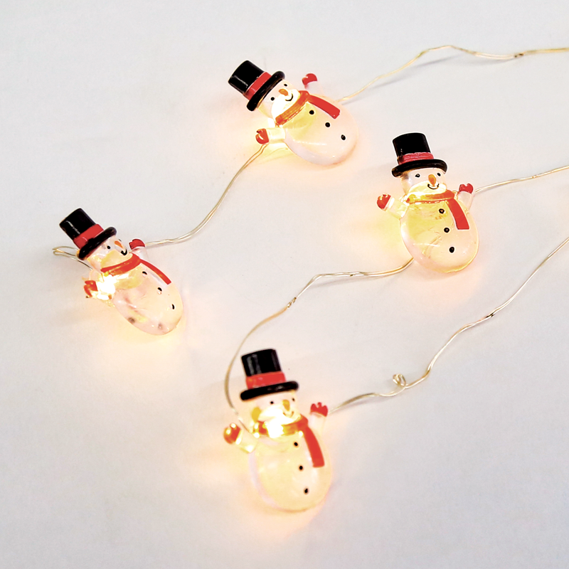 "SNOWMAN" 15 MINI LED ΛΑΜΠΑΚ. ΣΕΙΡΑ, WW, ΑΣΗΜΙ ΚΑΛΩΔ. ΧΑΛΚΟΥ, MΠΑΤ. (2ΑΑ),IP20, 140+30CM ΔΙΑΦ ΚΑΛ ACA X07151102