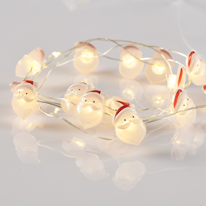 "SANTA" 15 MINI LED ΛΑΜΠΑΚ. ΣΕΙΡΑ, WW, ΑΣΗΜΙ ΚΑΛΩΔ. ΧΑΛΚΟΥ, MΠΑΤ. (2ΑΑ),IP20, 140+30CM ΔΙΑΦ ΚΑΛ ACA X07151103