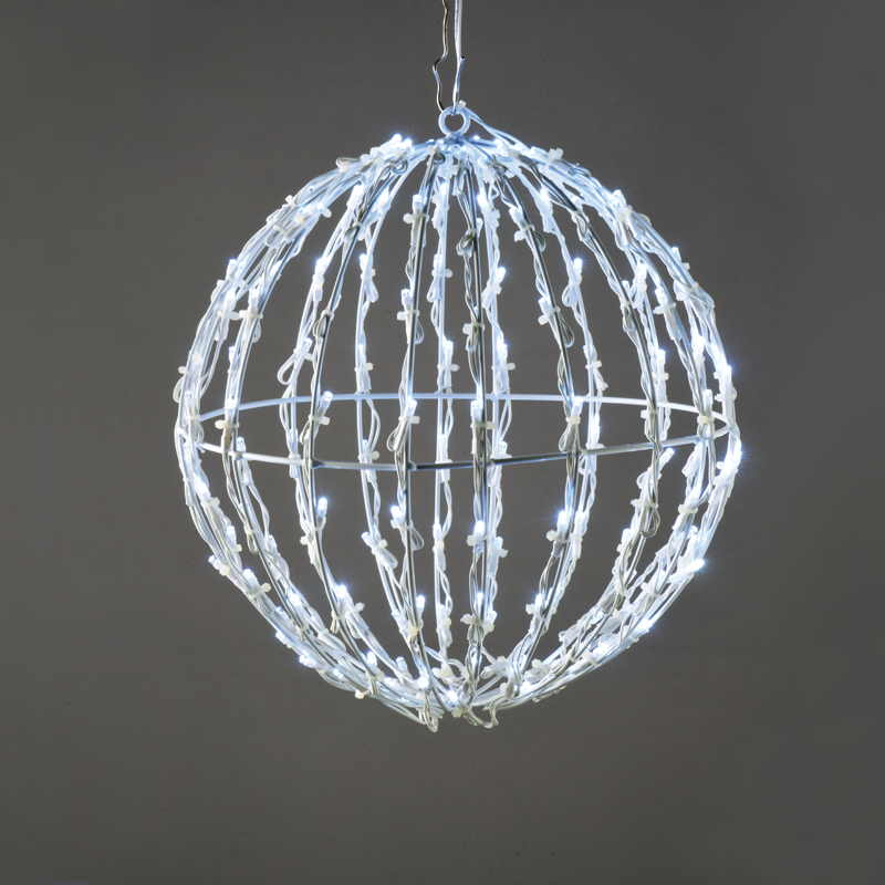 "3D BALL" ΣΧΕΔΙΟ 150 LED ΛΑΜΠ.ΣΕΙΡΑ, ΨΥΧΡΟ ΛΕΥΚΟ, ΑΝΤΑΠΤ.Α (4.5VDC), IP44, 30x30x31cm, ΛΕΥΚΟ ΚΑΛ., ACA X081502413