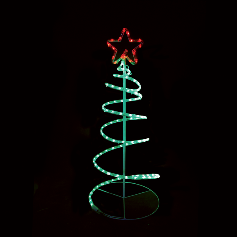 "SPIRAL TREE" 120 LED ΣΧΕΔΙΟ 5m ΜΟΝΟΚΑΝΑΛ ΦΩΤΟΣΩΛ RED-GREEN IP44 40x40x90cm 1.5m ΚΑΛΩΔ ACA X0818319