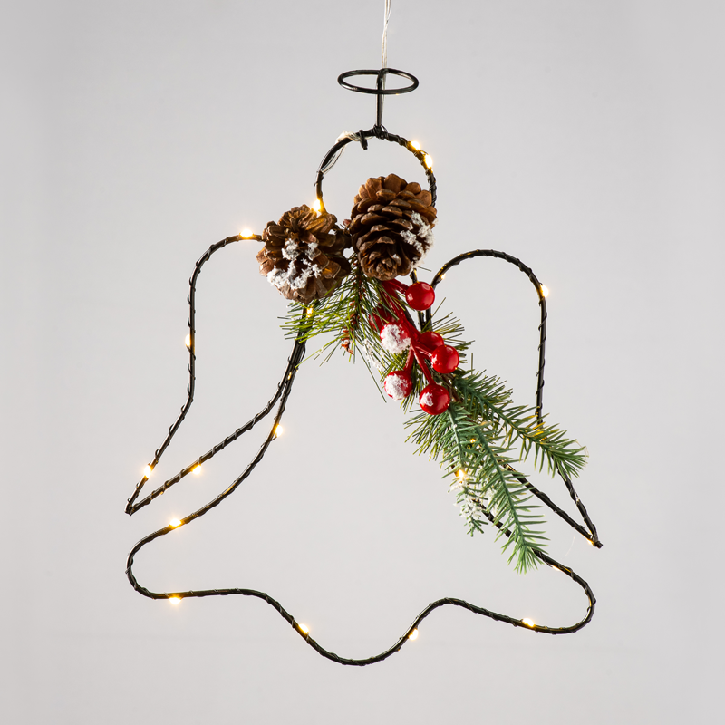 "HANGING ANGEL" 25 MINI LED WW Λ/ΚΙΑ ΜΠ/ΡΙΕΣ (3AA) IP20 24.5X30.5CM, 30CM ΔΙΑΦ. ΚΑΛΩΔΙΟ ACA X09251105