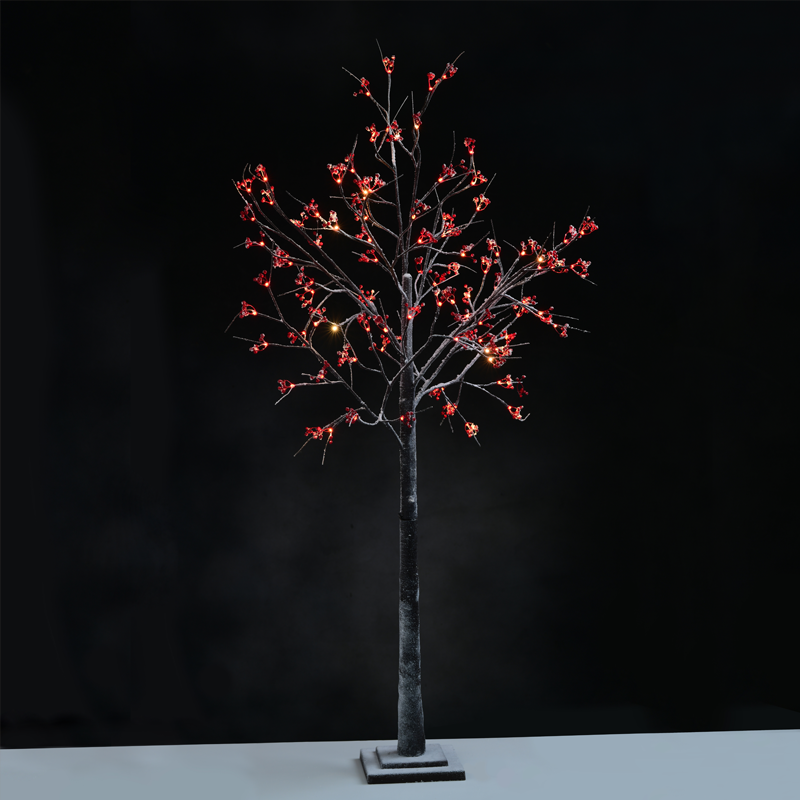 "SNOW RED BERRY TREE" 96 WW LED ΛΑΜΠΑΚ.ΑΝΤΑΠΤ.(24VDC) IP44 24X24X180CM 3M KΑΦΕ ΚΑΛ. ΤΡΟΦ. ACA X1096143