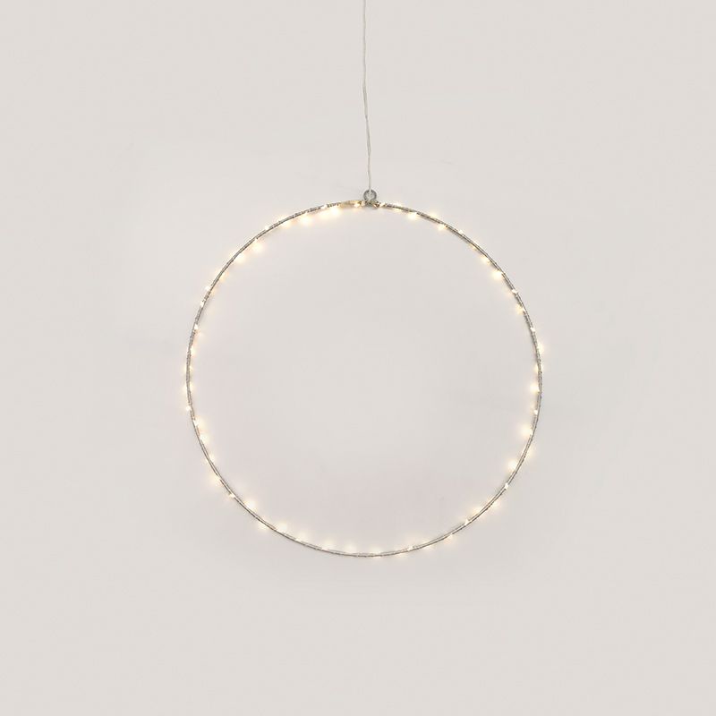 "D30CM SILVER ROUND" 45 ΜΙΝΙ LED ΛΑΜ, WW, ΑΣΗΜΙ ΚΑΛΩΔ. ΧΑΛΚΟΥ,ΑΝΤΑΠΤ.(3VDC),IP44, 3M ΔΙΑΦ ΚΑΛ ACA X064514227