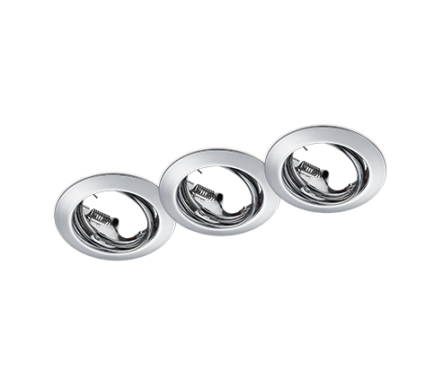 Φωτιστικό  Σποτ Χωνευτό 3 τμχ. 3xGU10 Χρωμέ Trio Lighting Jura 650100306