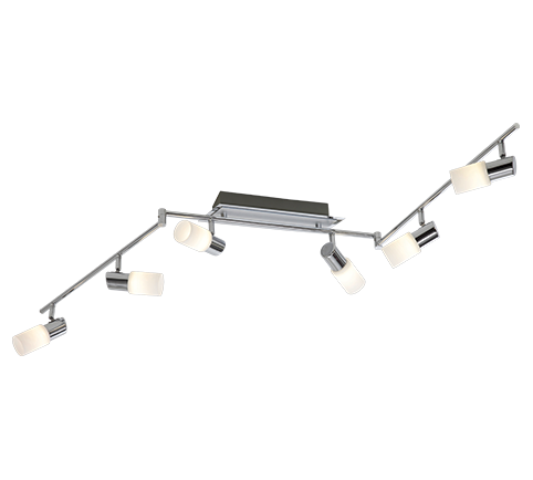 Σποτ Εξάφωτη Ράγα Χρωμέ L150xH24cm Led 4,3w 6x430lm 3000K Trio Lighting Clapton 821410605