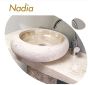 Νιπτήρας Πέτρινος Επιτραπέζιος Μπεζ Bati Nadia Stone Ø45*13cm