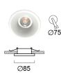 Σποτ Χωνευτό Στρογγυλό Ø85mm Κοπή Ø75mm 1xGU10  Λευκό Viokef Moon 4279600