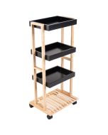 Τρόλλεϊ Κουζίνας M40xB30xY88 cm 4 Επιπέδων Μαύρο Bamboo Essentials Estia Home Art 01-13035