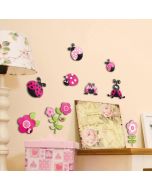 Pink Ladybugs αυτοκόλλητα 3 επιπέδων M 14506 Ango