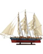 Ξύλινο Καράβι Ιστιοφόρο Cutty Sark 150x23xH124cm Χρώμα Μπλε-Κόκκινο 31121