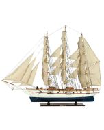 Ξύλινο Καράβι Ιστιοφόρο Cutty Sark 150x23xH124cm Χρώμα Λευκό-Μπλε 31122