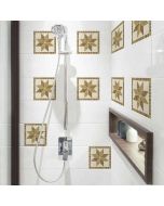 Tile Cover Beige Flowers πλακάκια διακόσμησης τοίχων κουζίνας & μπάνιου 31225 Ango