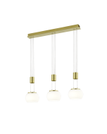 Κρεμαστό Φωτιστικό Brass Mat 82xH150cm LED 3x8w 3x900lm 3000K Switch Dimmer Trio Lighting Madison 342010308