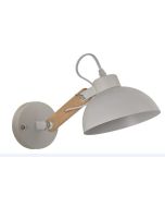 YQ-4004 POL WHITE METAL-WOOD WALL LAMP 1Ε1 HOMELIGHTING 77-4500