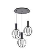 SE21-BL-4-3BL-GR2 ADEPT TUBE Black Pendant Black Metal Grid+ HOMELIGHTING 77-8537